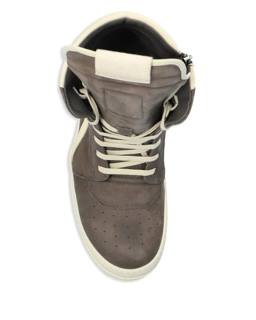 Rick Owens Gray Logo-Patch Sneakers for men