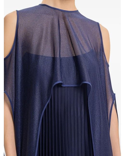Gemy Maalouf Blue Cape-Insert Gown