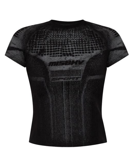 M I S B H V Black T-Shirt mit Print