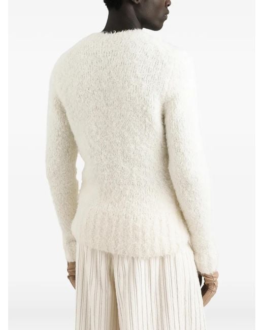 Dolce & Gabbana White Pull À Effet Bouclé for men