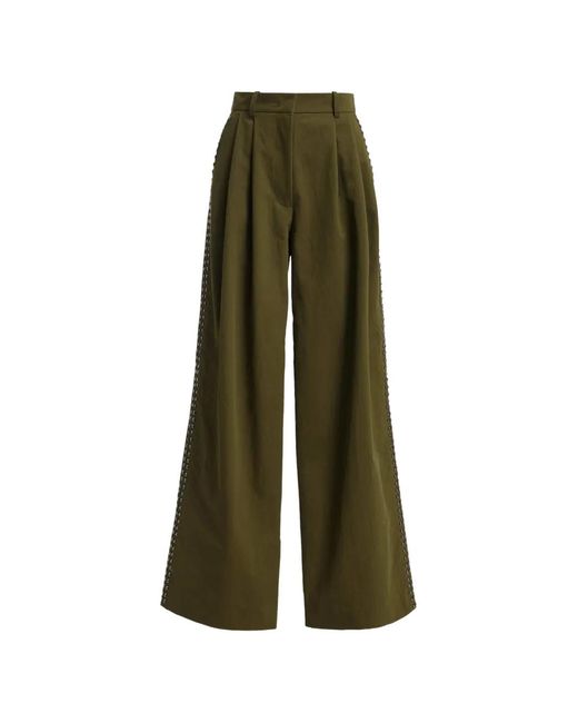 Essentiel Antwerp Green Korrupt Stud-Embellished Pleated Trousers