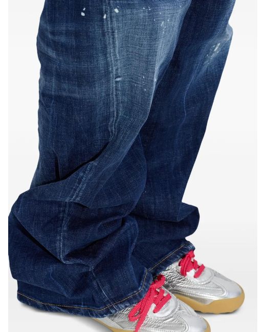 DSquared² White Ruched Leather Sneakers