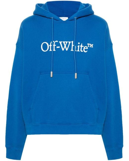 Big Bookish Skate cotton hoodie di Off-White c/o Virgil Abloh in Blue da Uomo
