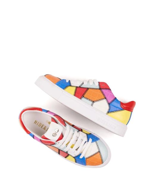 HIDE & JACK Orange Leather Sneakers