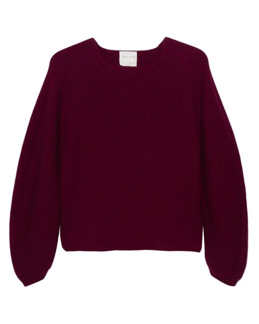 Forte Forte Purple Round-Neck Ribbed Jumper