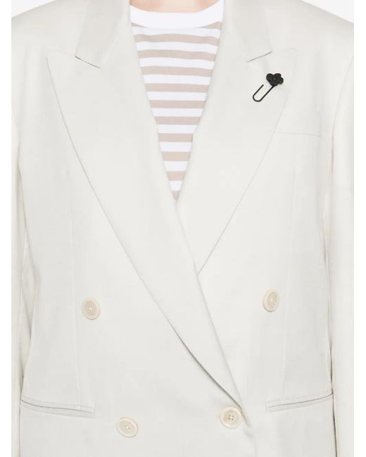 Lardini White Double-Breasted Jacket
