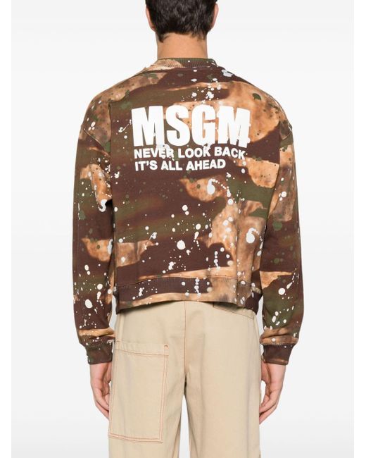 MSGM Sweater Met Verfspatten in het Brown voor heren