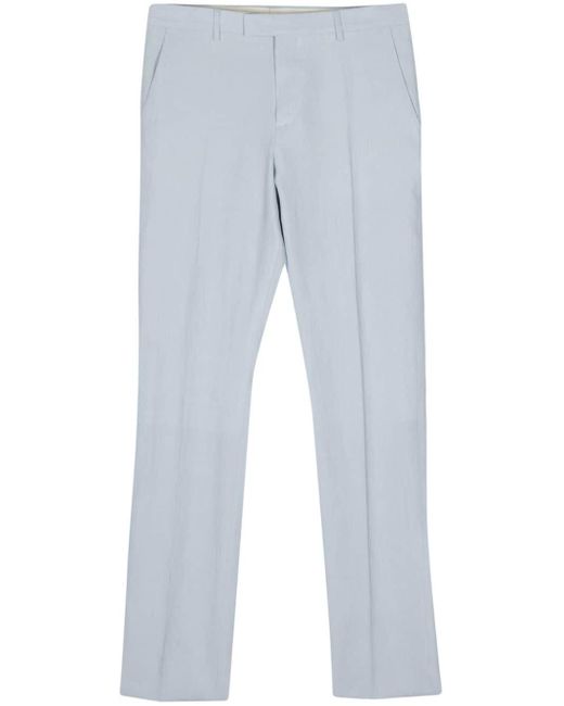 Paul Smith Blue Tailored Linen Trousers for men