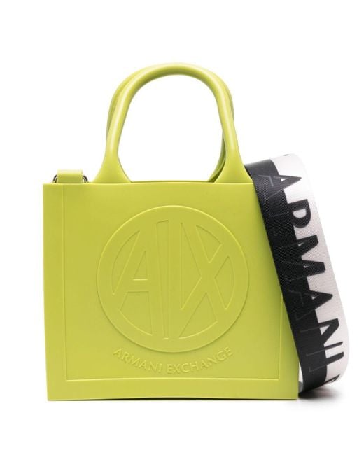 Armani Exchange Yellow Logo-embossed Tote Bag