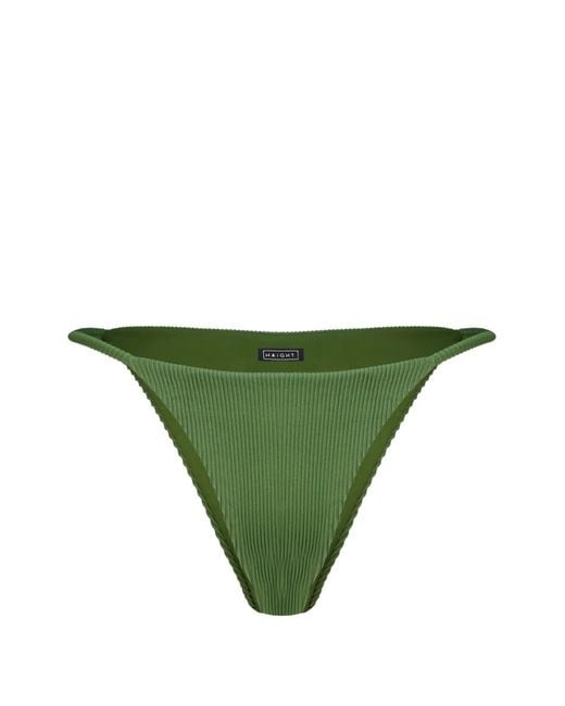 Haight Green Ribbed-Knit Bikini Bottoms