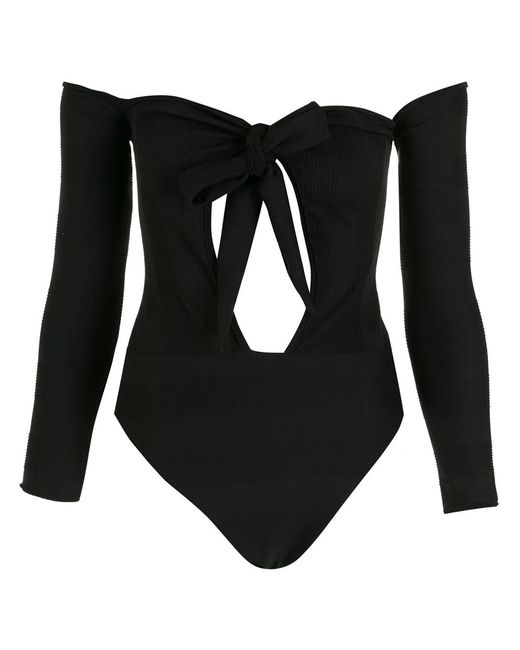 Amir Slama Black Cut-Out Bodysuit