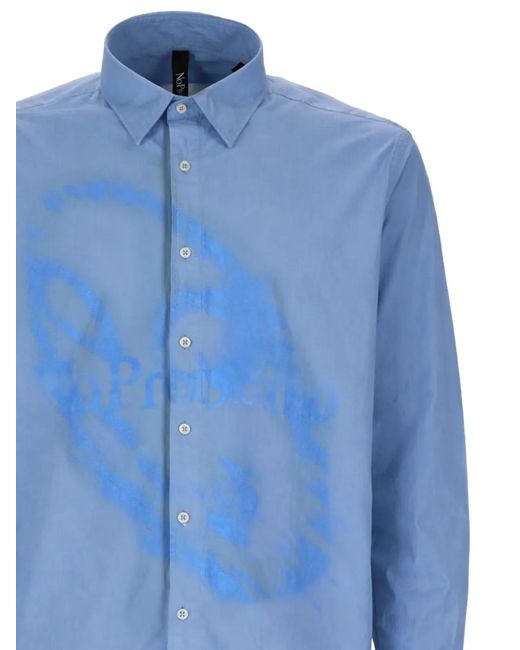 No Problemo Blue Chemise Imprimée Intégral for men