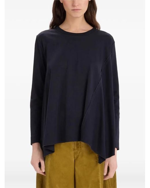 High Blue Asymmetric Long-Sleeved T-Shirt