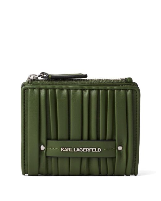 Karl Lagerfeld Green Small K/kushion Bi-fold Wallet