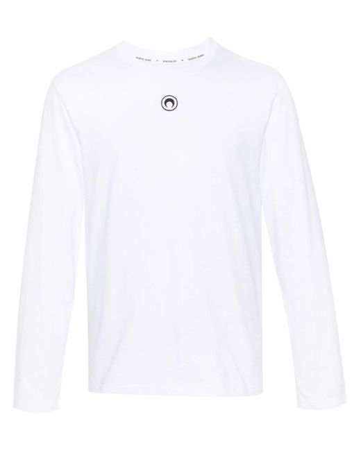 MARINE SERRE Basic Moon T-Shirt in White für Herren