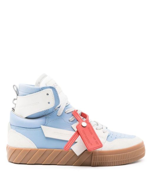 Off-White c/o Virgil Abloh White Leather Arrow Sneakers in Blue