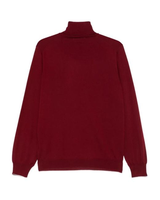 Brunello Cucinelli Red Turtleneck Sweater for men