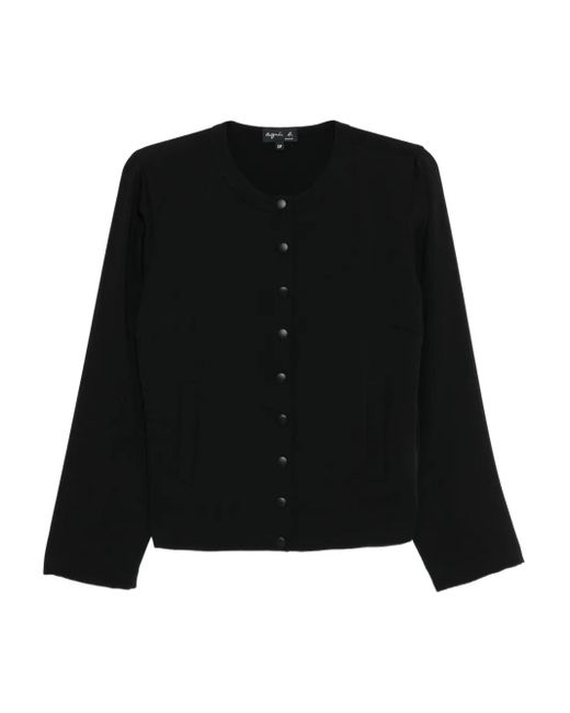 Agnes B. Black Press-Stud Blouse