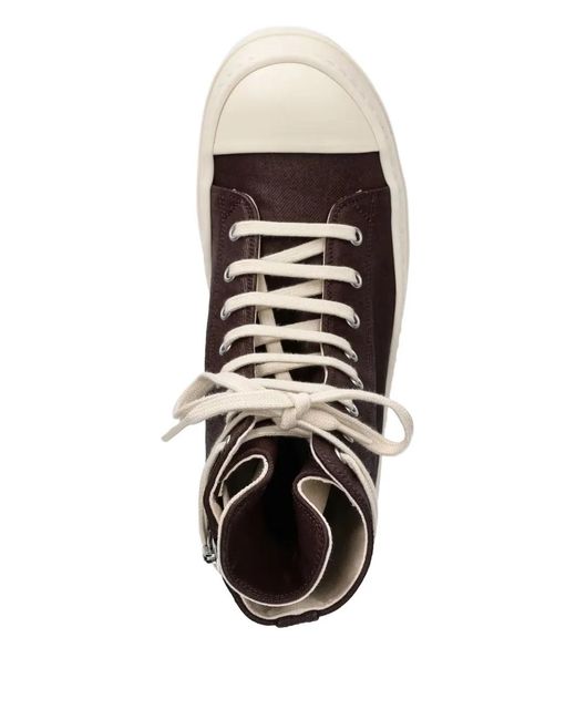 Rick Owens Brown Lace-Up Zip Sneakers for men