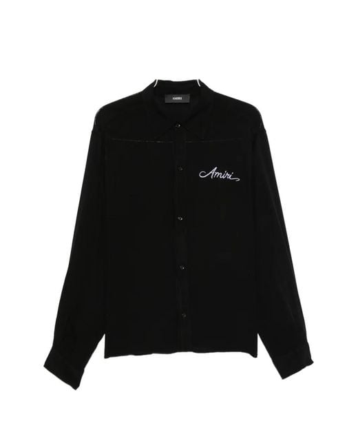 Amiri Black Ma Quad Checkerboard Long-Sleeve Shirt for men