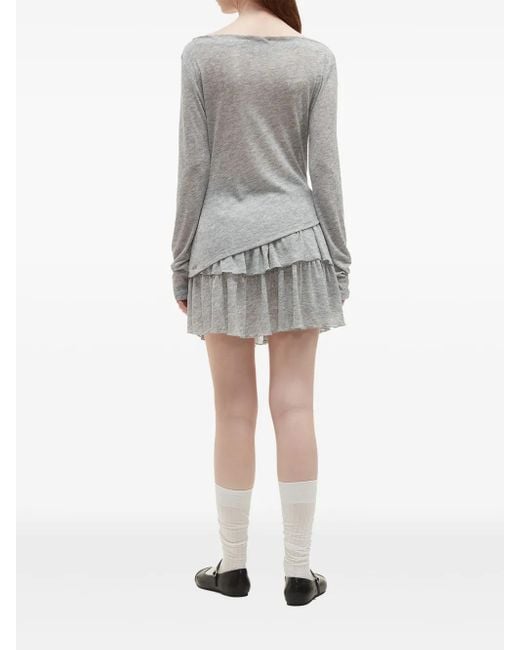 B+ AB Gray Ruffled Mini Skirt