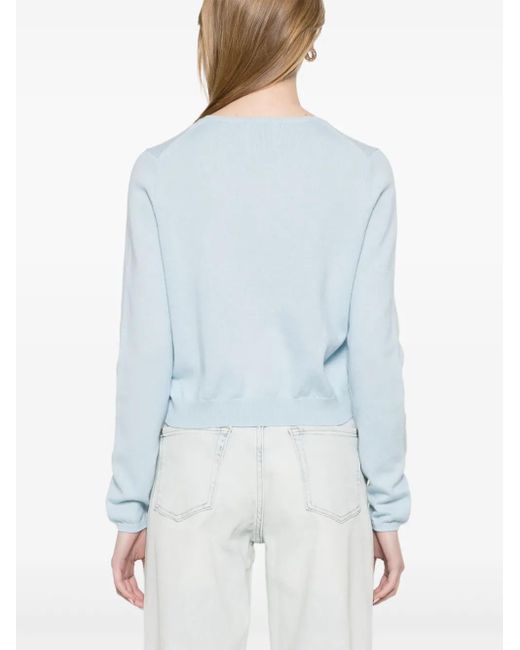 Allude ラウンドネック カーディガン Blue