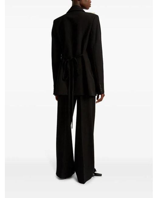 Erdem Black Straight-Leg Trousers