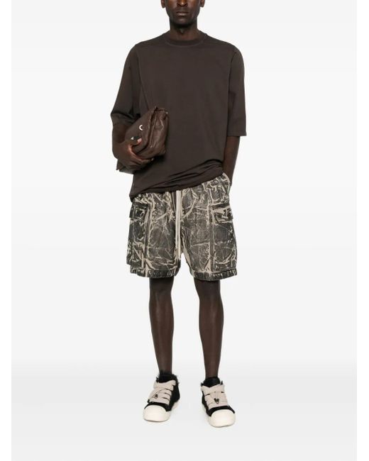 Rick Owens Gray Washed Cargo Shorts for men