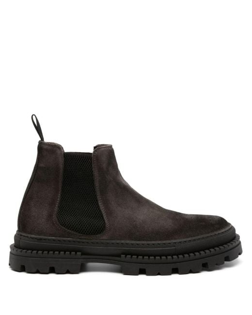 Giuliano Galiano Black Slip-on Suede Boots for men