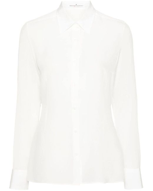 Ermanno Scervino White Classic-collar Silk Shirt