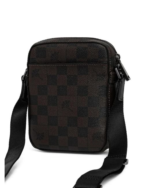 Joop! Black Check-Pattern Messenger Bag for men