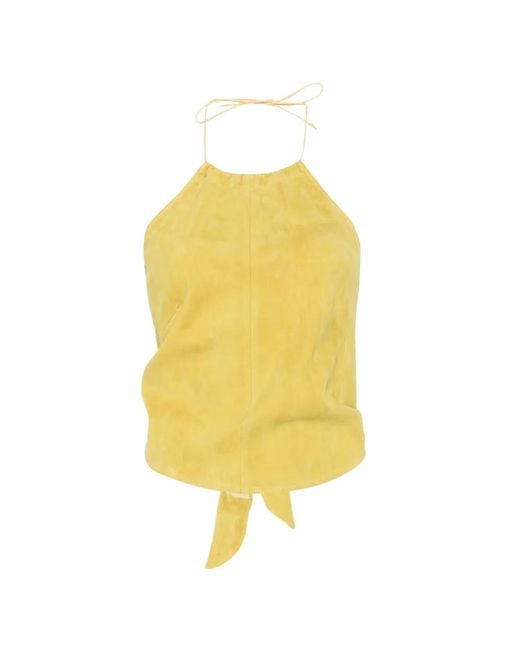 Stouls Yellow Rosie Tie Back Halter Top