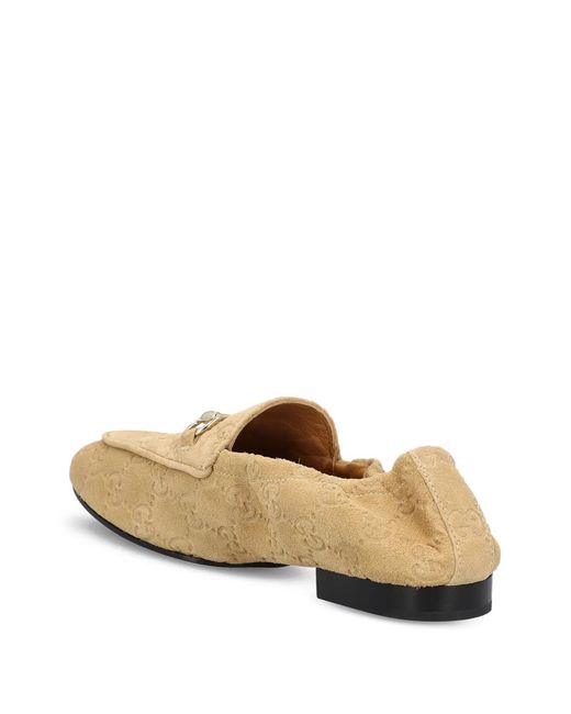 Gucci White Gg-Patterned Loafers