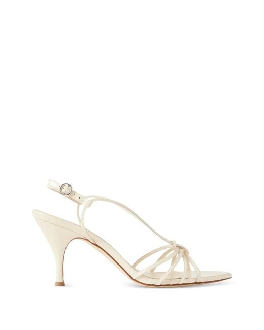 Aeyde White Solange Strappy Buckle Sandals