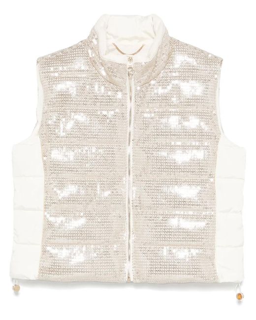 Liu Jo White Sequinned Gilet