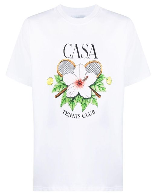 CASABLANCA Casa Tennis Club T-Shirt in White für Herren