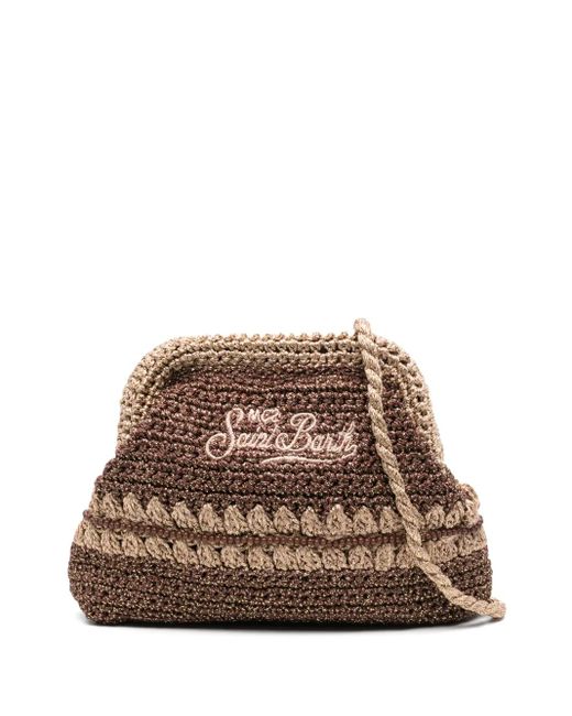 Mc2 Saint Barth Brown Logo-Embroidered Cross Body Bag