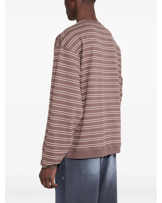 Stockholm Surfboard Club Red Striped Cotton Sweatshirt for men
