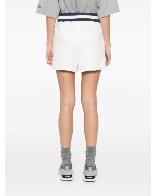 Autry Blue Ribbed Trim Logo Shorts