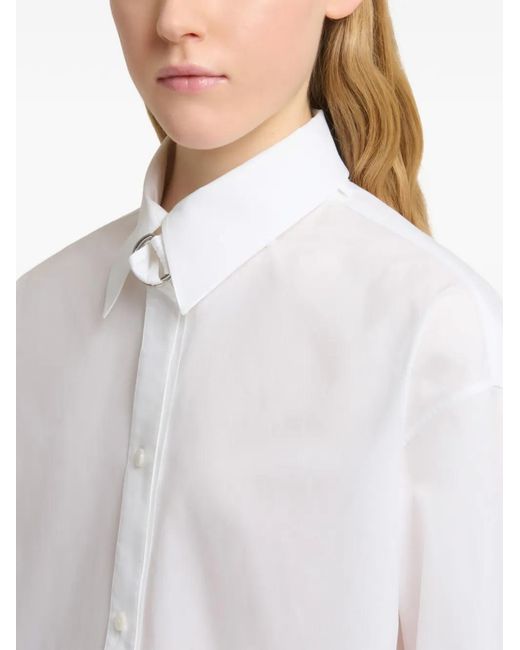 Marni White Poplin Shirt With D-Ring Neck Strap