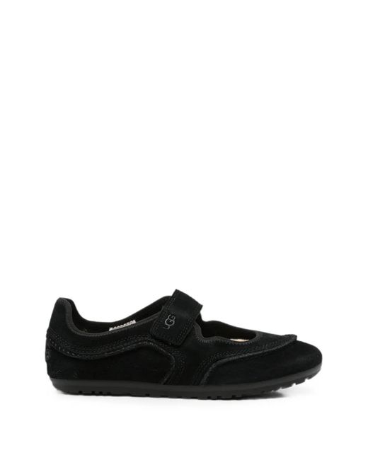 Ugg Black Quill Touch-Strap Ballet Flats