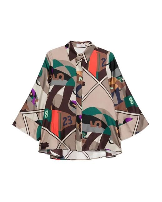 Camicia Con Stampa Geometrica di Alberto Biani in Brown