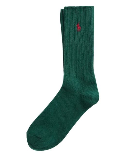 Polo Ralph Lauren Green Polo Pony Ribbed Socks for men