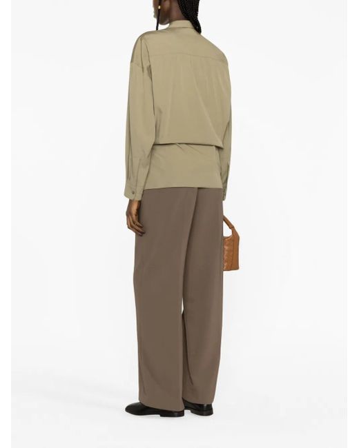Lemaire Natural Twisted Wrap Cotton Shirt