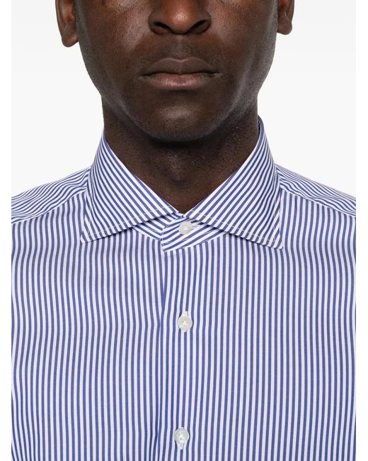Borriello Purple Striped Shirt for men