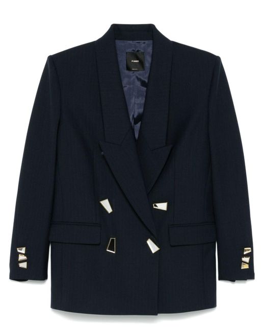 Pinko Blue Blazer Mit Spiegeldetail