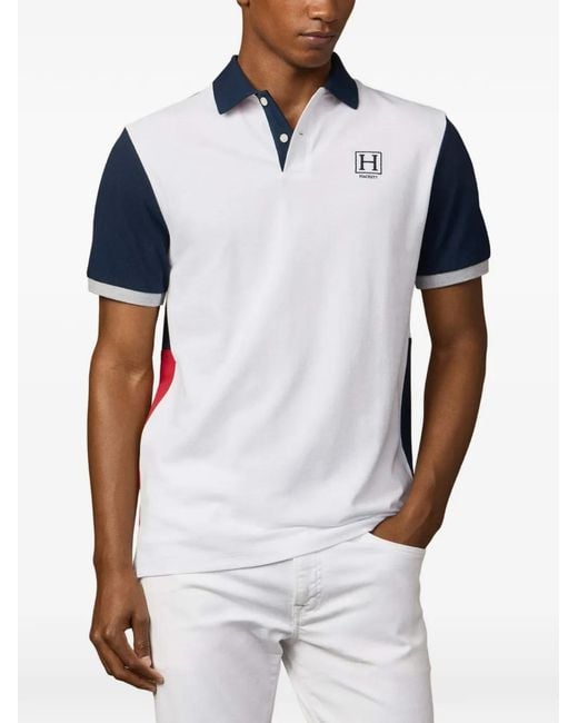 Hackett Blue Logo-Embroidered Polo Shirt for men