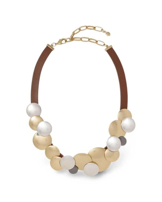 Roxanne Assoulin Metallic Lentil Disc Leather Necklace