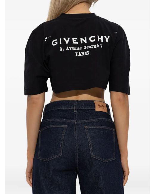 Givenchy Tops ,Zwart ,Katoen Stempel Print Zwart T-Shirt in het Black