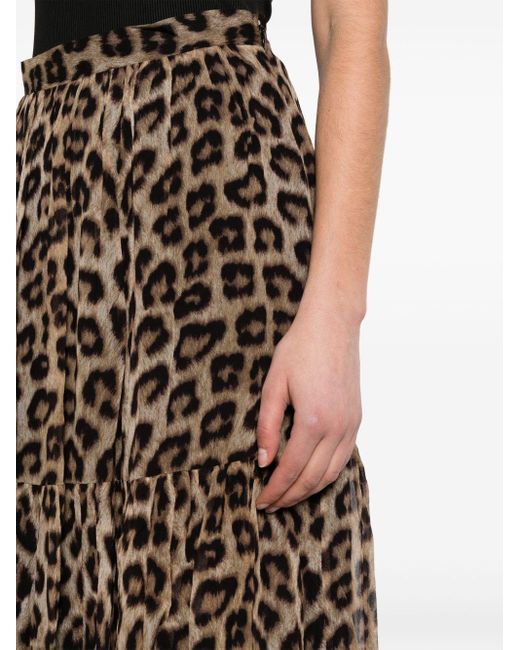 Ba&sh Natural Fley Leopard-print Skirt